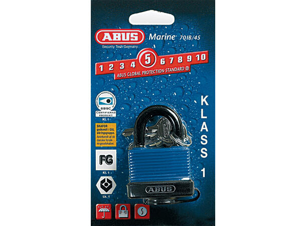 Hengelås Abus Marine Aqua Safe 70IB/45 C - PVC Belegg - 45 mm 